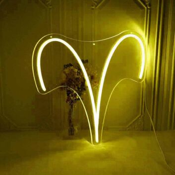 Aries Zodiac Sign Neon