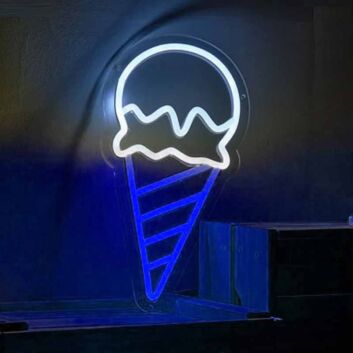 Ice Cream Scoop Cone Neon Sign