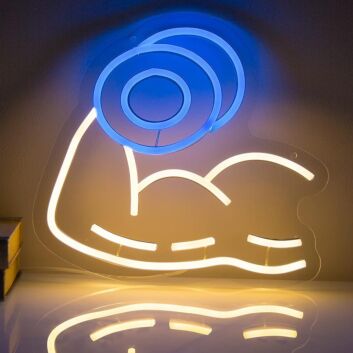 Muscular Arm Lifting Dumbbell Neon Sign