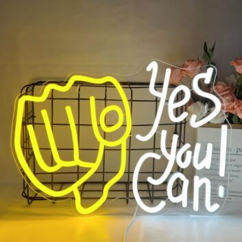 Customize Yes You Can! Gym Motivation Neon Sign