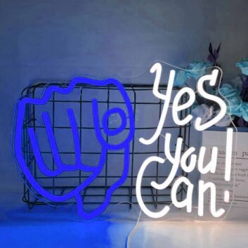 Customize Yes You Can! Gym Motivation Neon Sign