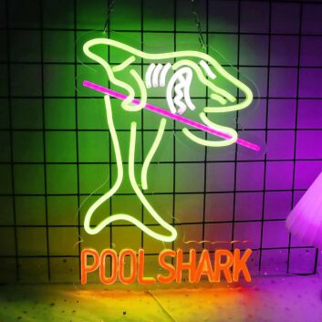 Customize Pool Shark Playing Billiards Neon Sign