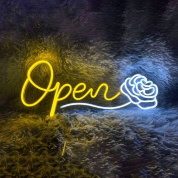 Open Rose LED Neon Sign