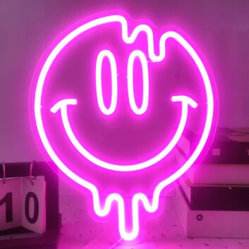 Melting Smiley Face LED Neon Sign
