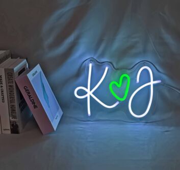 Personalized Couples Initials Heart LED Neon Sign