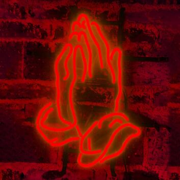 Praying Hands Iron Frame LED Neon Sign