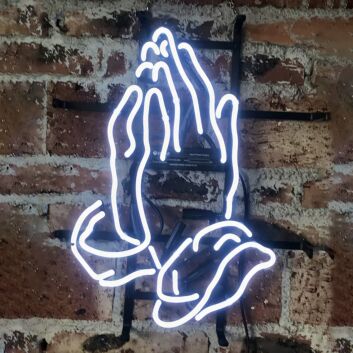 Praying Hands Iron Frame LED Neon Sign