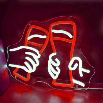 Large Beer Mug Toasting Bar Neon Sign