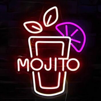 Tasty Bright Lemon Mojito Neon Sign