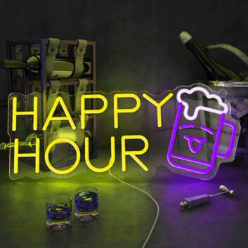 Customize Happy Hour Beer Time Neon Sign