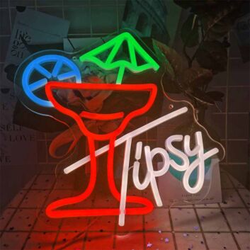 Customize Tipsy Cocktail Time Neon Sign