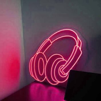 Music Headphones Neon Sign