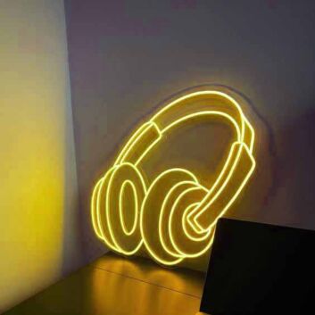 Music Headphones Neon Sign