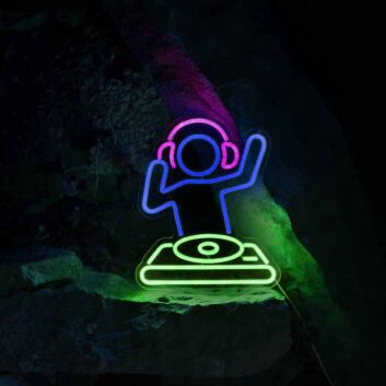 DJ Turntable Neon Sign