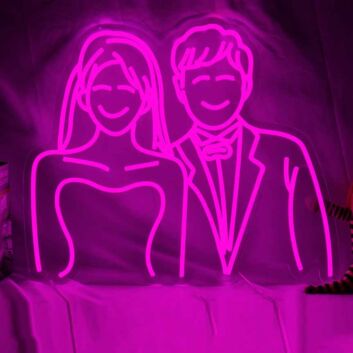 Abstract Couple Wedding Neon Sign