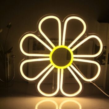 Eight Petal Daisy Flower LED Neon Sign