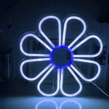 Eight Petal Daisy Flower LED Neon Sign