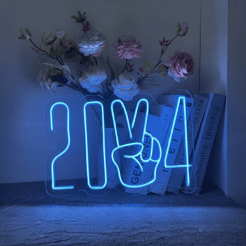2024 Victory Pose Vibrant Neon Sign