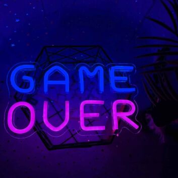 GAME OVER Retro Gaming Room Neon Sign