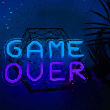 GAME OVER Retro Gaming Room Neon Sign