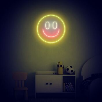 Smiling Face Neon Sign for Happy and Positive Spaces