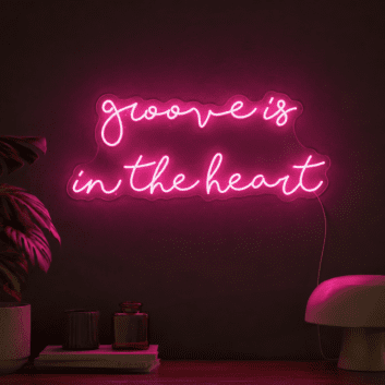 Groove Is In The Heart Neon Sign for Music Lovers and Dance Spaces