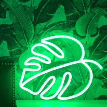 Monstera Leaf Neon Sign for Tropical and Plant Lovers