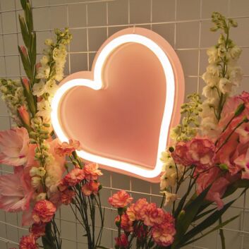 Ombre Blush Heart Neon Sign for Romantic and Loving Spaces