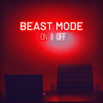 Beast Mode Activated Neon Sign for Gyms and Motivational Spaces