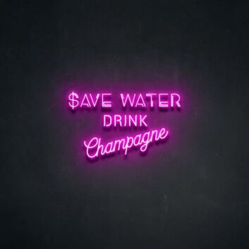 Save Water Neon Sign for Environmental and Fun Spaces