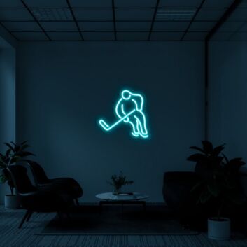 Ice Hockey Neon Sign for Sports Lovers and Fun Spaces