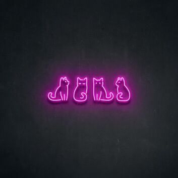 Four Cats LED Neon Sign