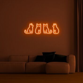 Four Cats LED Neon Sign