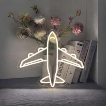 Airplane Neon Sign for Travel Enthusiasts and Fun Decor