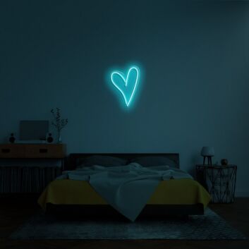 Script Heart Neon Sign for Romantic and Loving Spaces
