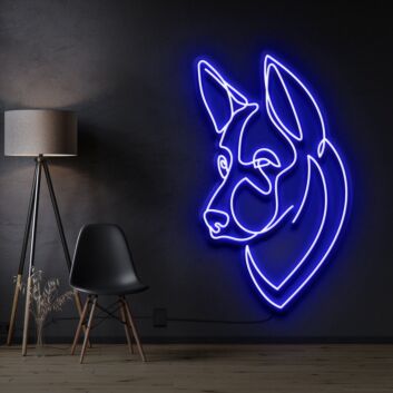 German Shepherd Neon Sign for Dog Lovers and Pet Spaces