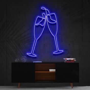 Champagne Cheers Neon Sign for Celebrations and Parties