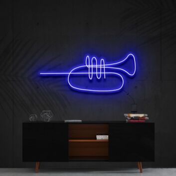 Trumpet Line Art Neon Sign for Music Lovers and Artistic Decor