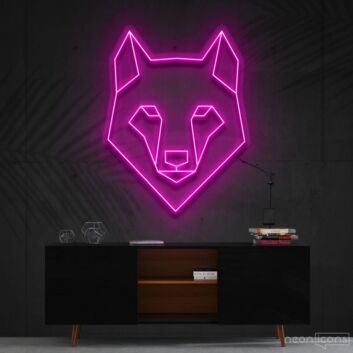 Geometric Wolf Neon Sign for Modern and Artistic Decor