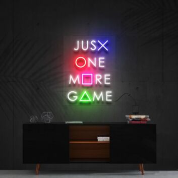 Just One More Game Neon Sign for Gamers and Entertainment Spaces