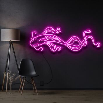 Koi Fish Neon Sign for Artistic and Tranquil Spaces