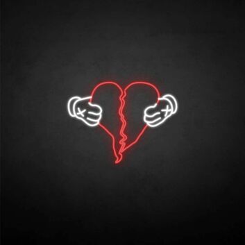 Broken heart&#39; neon sign