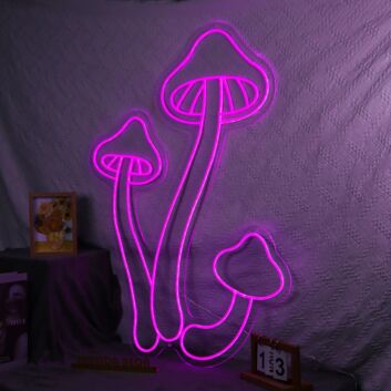 Mushrooms Neon Sign for Whimsical and Nature-Inspired Decor