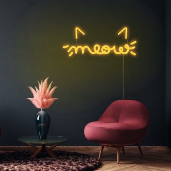 Meow Cat Ears LED Neon Sign