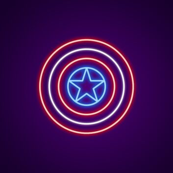Captain America Neon Sign for Superhero Fans