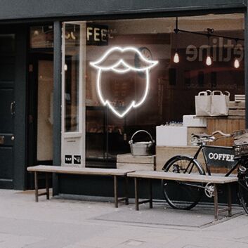 Mustache and Beard LED Neon Sign