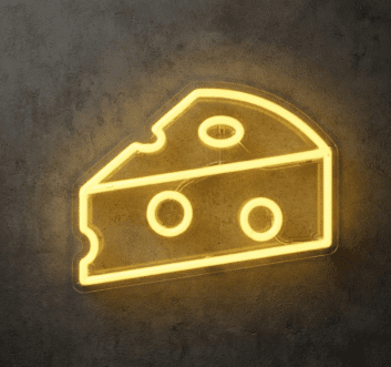 Cheese Neon Sign for Cheese Lovers and Dining Areas