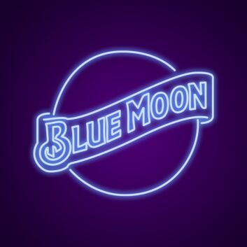 Blue Moon Lettering LED Neon Sign