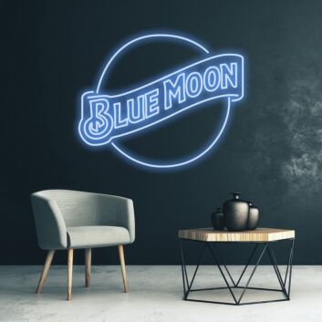Blue Moon Lettering LED Neon Sign