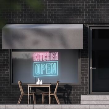 Kitchen Open Neon Sign for Restaurants and Home Kitchens